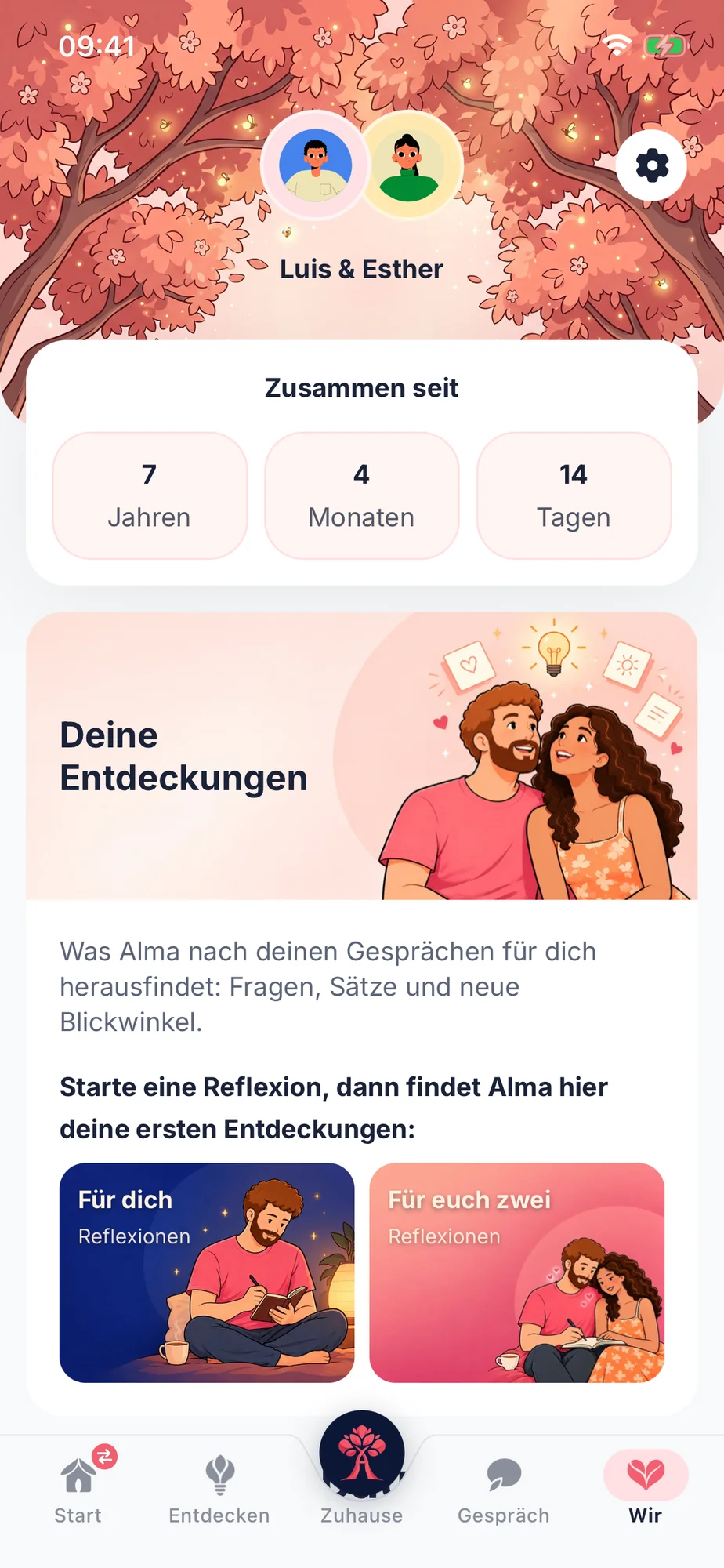 Euer gemeinsamer Bereich in Alma: seit 7 Jahren zusammen